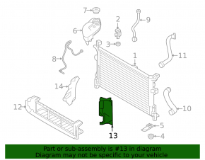 Left radiator deflector for Infiniti QX30 17-19