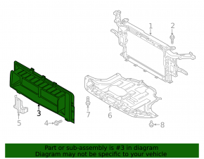 Upper radiator deflector Hyundai Kona 18-23 1.6, 2.0 usa