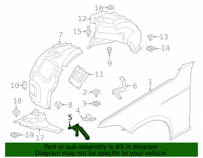 Front left lower wing bracket BMW 3 F30 12-18