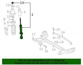 Rear left shock absorber for Toyota Prius 2005-2006