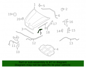 Seal wing hood-wing left BMW X5 E70 07-13