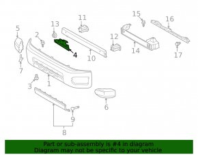 Left front bumper mount for Toyota FJ Cruiser 2007-2014