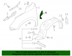 Front left wing bracket Subaru Forester 14-18 SJ front