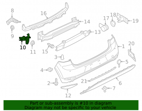 Right inner rear bumper mount for VW Golf 15-19