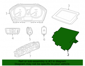 Projection onto the windshield of the BMW X2 F39 18-23