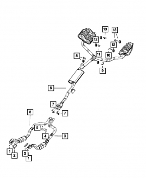Catalytic converter right Dodge Charger 15-20 rest 3.6