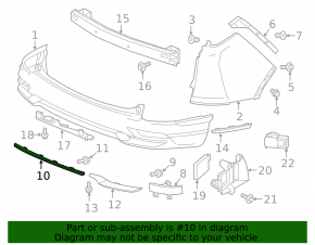 Rear bumper center trim Honda CRV 20-22 Touring chrome