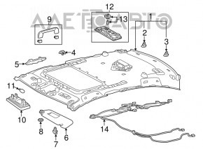 Left visor Lexus ES350 07-12 beige, for cleaning, without hook