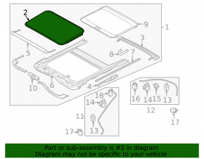 Sunroof glass Hyundai Elantra UD 11-16