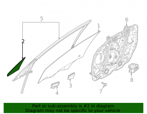 Door glass triangle front right Hyundai Sonata 20-22