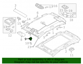 Driver's visor mounting hook Hyundai Santa FE Sport 13-18 gray