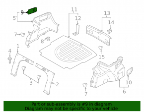 Right arch trim plug Hyundai Elantra AD 17-18 black