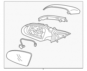 Right side mirror assembly for Kia Optima 16-18, 5 pins, turn signal, burgundy, scratches