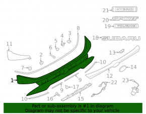 Subaru Forester 2025-2026 trunk lid trim