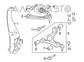 Lower control arm front left Porsche Cayenne 958 11-17