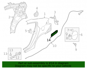 Ventilation shield left Kia Forte 4d 14-18