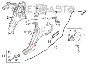 Ventilation shield left Kia Forte 4d 14-18