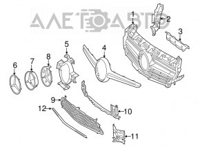 Grille cover grill Mercedes CLA 14-19 gray