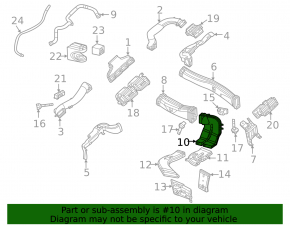 Rear right center console air duct Mercedes W167 GLE 350 450 20-24