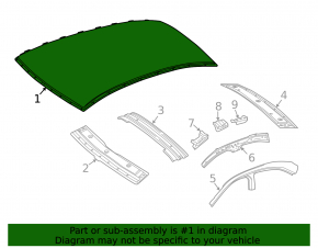 Metal roof Mercedes C-class W205 15-21 without panorama and sunroof and antenna, sawed off