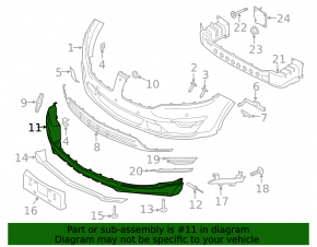 Front Bumper Lip Lincoln MKC 15-18 prerest