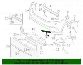 Right fog light frame for Land Rover Range Rover Velar 18-23, gloss black