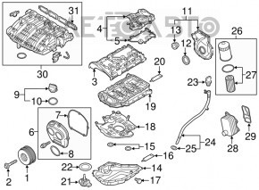 Audi Q5 80A 18-20 2.0T cylinder head with valves and hydraulic lifters