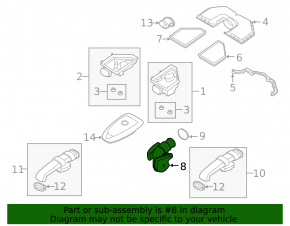 Air duct with resonator BMW X5 E70 07-10 4.8