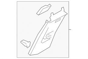 Center pillar trim upper belt right VW Jetta 19- gray