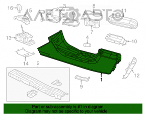 Console center armrest and cup holders Chrysler 200 4d 11-14