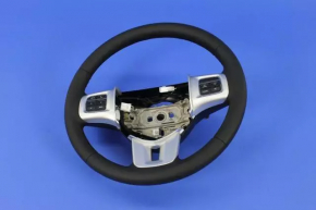 Naked steering wheel Dodge Journey 11-16 leather black, heated, without buttons, with pads, scratches