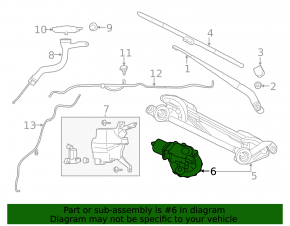 Nissan Leaf 13-17 Front Windscreen Wiper Trapezoid Motor