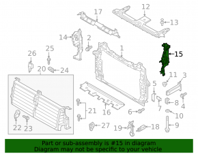 Radiator deflector left Audi Q7 16-19 3.0T small