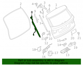 Right tailgate shock absorber BMW X3 F25 11-17 electric, missing chip