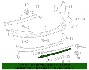 Lower rear bumper trim for Toyota Rav4 16-18