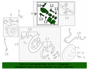 Rear left caliper assembly for Kia Sportage 17-22 FWD electric