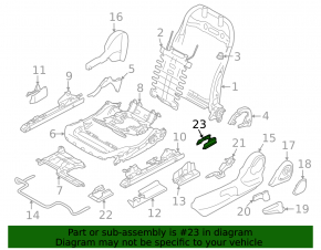 Subaru Forester 25-26 black rear right passenger seat runner cover