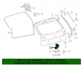 Lexus RX350 RX450h 10-15 Trunk Door Lock