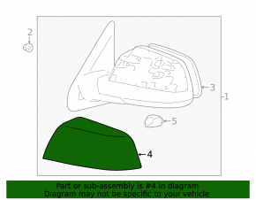 Left mirror cover Toyota Sequoia 08-22
