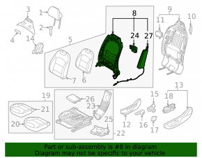 Kia Niro 23-24 driver's seat lumbar support with pump, without frame