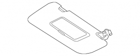 Left visor Nissan Rogue 14-20 with backlight, gray, without hook