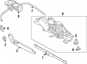 Rear wiper linkage with motor for Hyundai Santa Fe 24-26