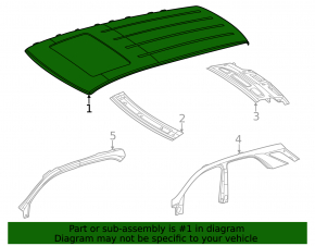 Metal roof for Mercedes W167 GLE 350 450 20-24 under the hatch, on the body