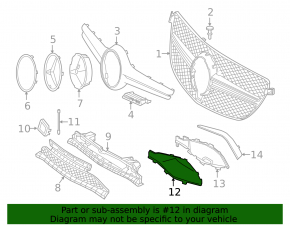 Front bumper grille left Mercedes W166 GLE 16-19 AMG pkg