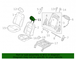 Headrest front left Ford Explorer 11-19 cloth black