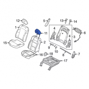 Headrest front left Ford Explorer 11-19 cloth black