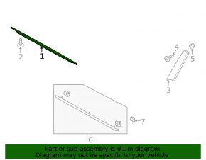 Door-glass molding, center front left, Lincoln MKZ 13-20