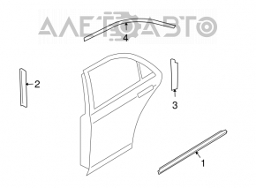 Door-glass molding, center rear left, Mazda6 09-13
