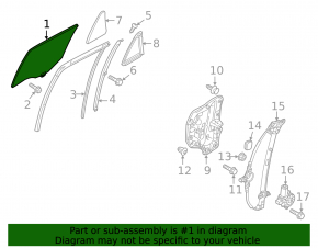 Glass of the rear left door Mazda CX-5 13-16