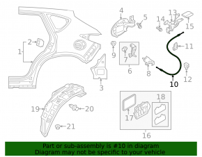 Fuel filler flap release cable Mazda CX-5 13-16